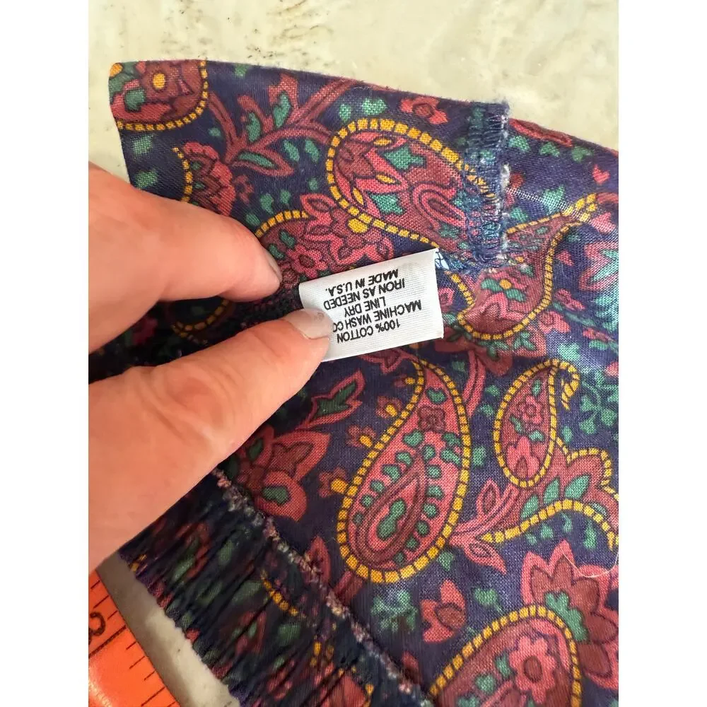 Longaberger classic paisley print long basket liner